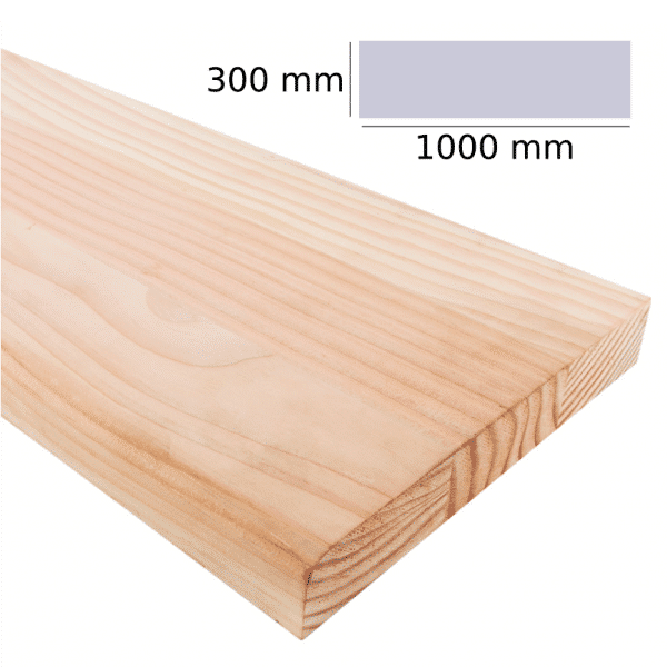 Escalón de madera de pino 1000 x 300 mm | escalón de madera