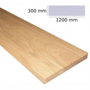 Escalón de madera de roble 1200 x 300 mm | escalón de madera