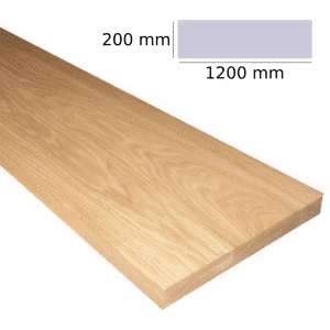 Tabica de madera de roble 1200 x 200 x 20 mm | escalón de madera